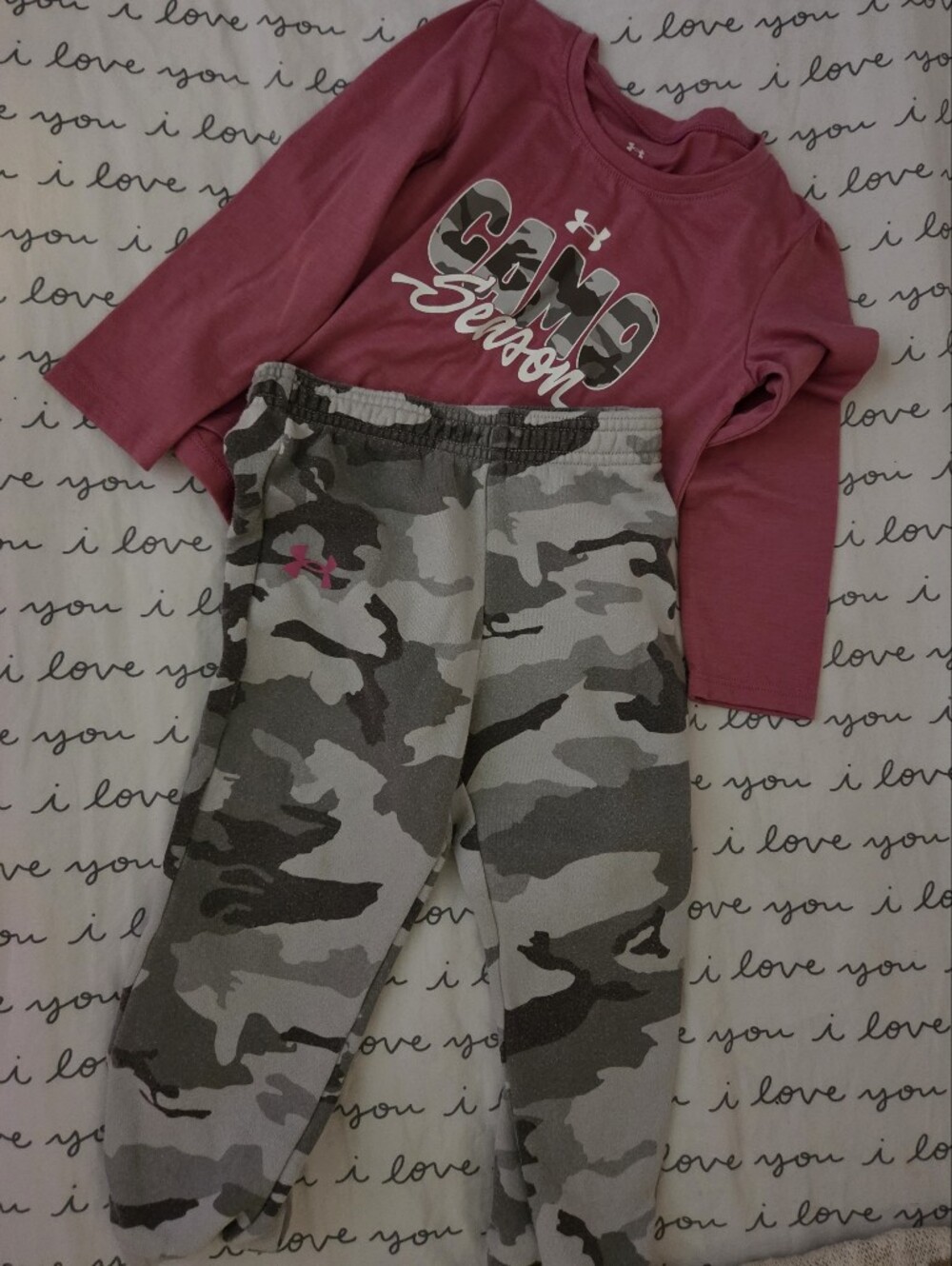 Under Armour Pink Camo Youth Set